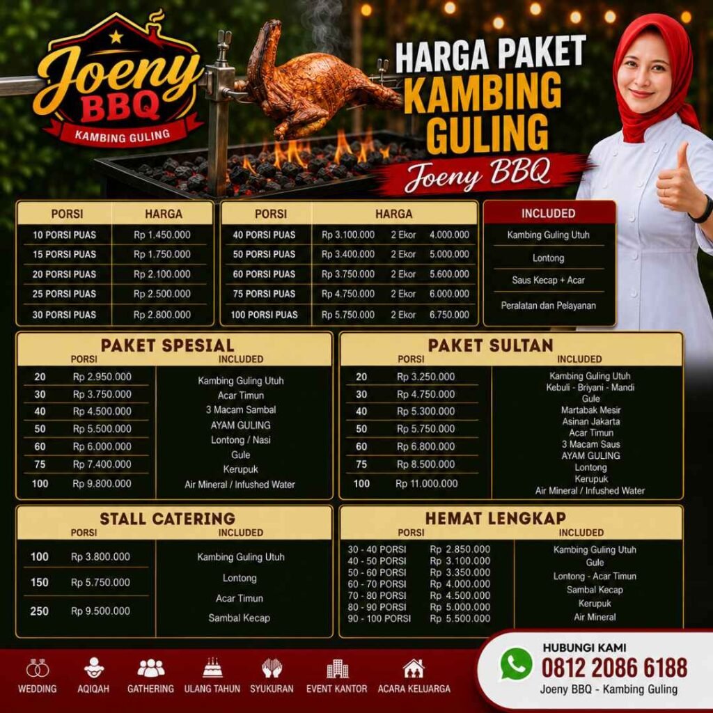harga kambing guling joeny bbq
